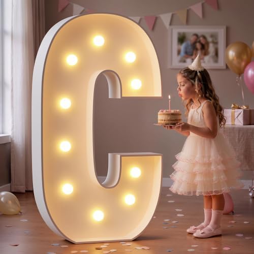 imprsv Large Marquee Letters, 4FT Light Up Letters C Sign for Party Decor by Letsmakeitimpressive