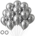Voircoloria 105pcs Metallic Silver Party Latex Balloons, 12inch by Voircoloria