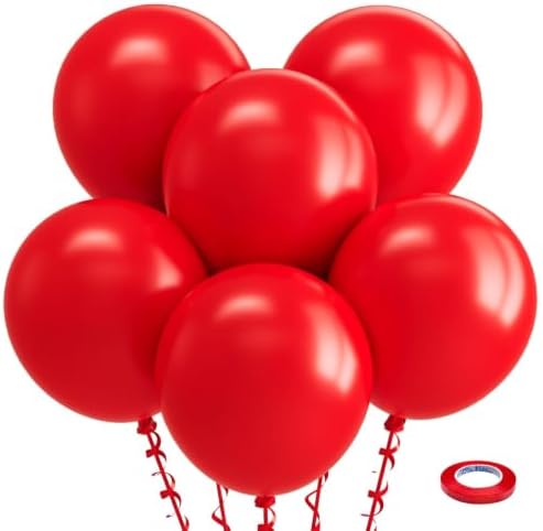 Bezente Red Balloons 18 Inch 30 Pack Latex Large Thick by Bezente