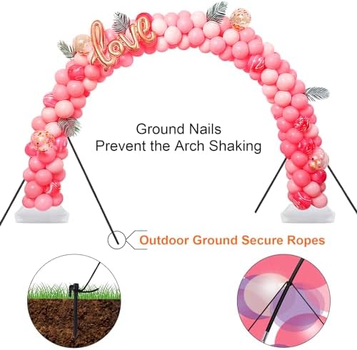 Chamvis Balloon Arch Kit, 9FT Height & 10FT Width Adjustable Balloon Arch Stand Frame Garland Stand: Wedding Baby Shower Birthday Photo Backdrop - Image 5