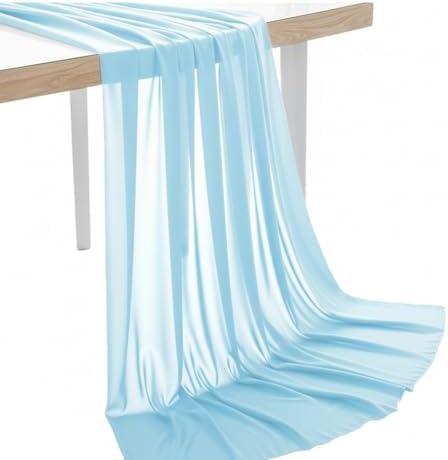 20 Yard Chiffon Fabrics, 44" Wide, Lightweight, Sheer – Aqua Blue by MDS