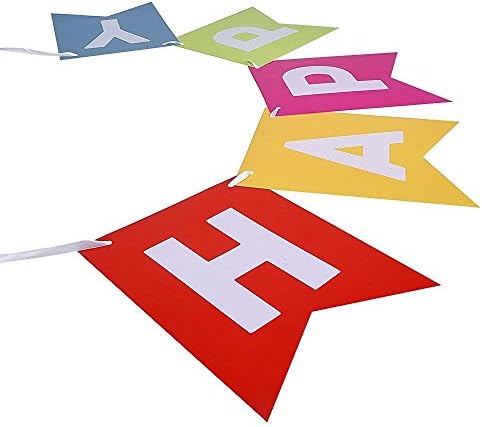 Fecedy Colorful Happy Birthday Banner Bunting Pre-Strung No DIY for Birthday Party Decorations (Multi) - Image 5