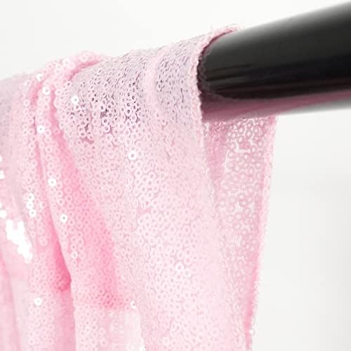 Poise3EHome 2Pcs 2Ft x 8Ft Pink Sequin Backdrop Curtains,Glitter Photography Background for Party Birthday Party Baby Shower Wedding Christmas Thanksgiving Holiday Festival Decor - Image 5