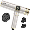 Hair Dryer Ionic Blow Dryer with Diffuser 2000W, Fast Drying Lightweight Portable Compact Low Noise- Professional Hair Dryer for Europe Travel Curly Hair Women Dual Voltage Travel by HITTIONA