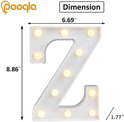 Pooqla LED Marquee Letter Lights Sign, Light Up Alphabet Letter for Home Party Wedding Decoration Z - Image 4
