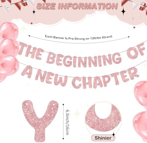Fulmoon Pre Strung the Beginning of a New Chapter Banner, Rose Gold - Image 3