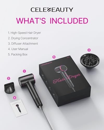 High-Speed Ionic Hair Dryer with Diffuser, 110k RPM Fast-Drying Blow Dryer - Image 6