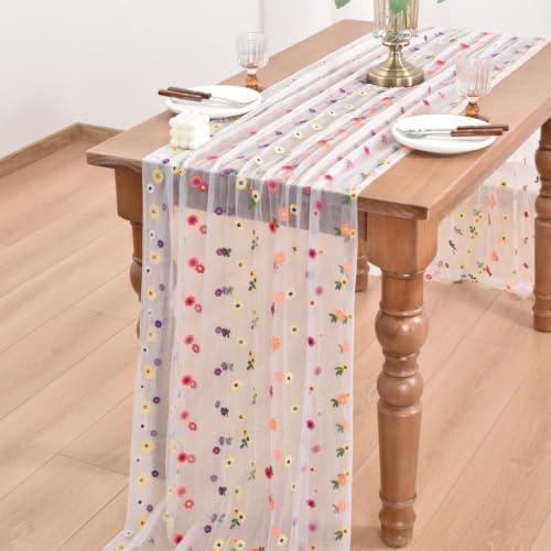 Flower Table Runner Floral Daisy Fall Wedding Birthday Party Home Decor - Image 5