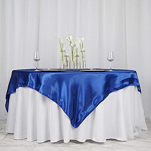 10 pcs 72x72 inch Royal Blue Square Tablecloth Satin Fabric Overlays Linens | Table Cloths Cover for Wedding Party Banquet Reception Events Decoration Kitchen Dining Events Kitchen Dining - Image 6