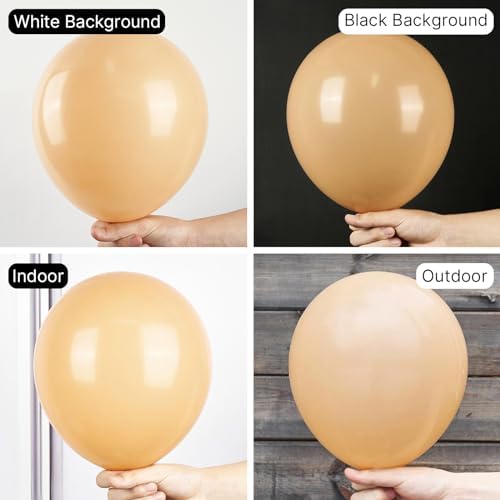 PartyWoo Nude Balloons 50pcs Apricot Fall Neutral Color 12 Inch - Image 2