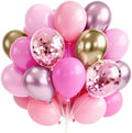 PartyWoo Pink and Gold Balloons 66pcs 12 Inch Gold Pearl Hot Pink Balloons by PartyWoo