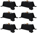 Fitable 6 Pack Black Tablecloths 90x132 Inch for 6 Foot Rectangle Tables by Fitable