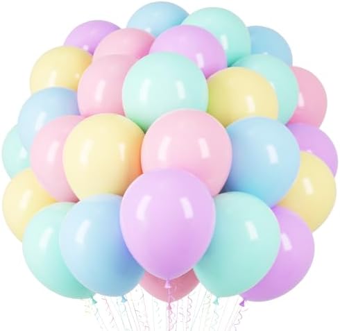 Voircoloria 66pcs Pastel Macaron Latex Party Balloons, 12inch by Voircoloria