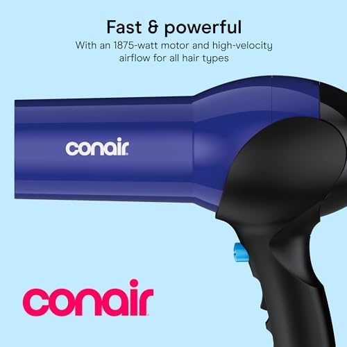 Conair Lightweight Hair Dryer, 1875W, Diffuser & Concentrator Attachments - Image 2