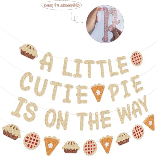 A Little Cutie Pie is on The Way Banner Pie Garland for Fall Thanksgiving Cutie Pie Baby Shower Decorations - Image 2