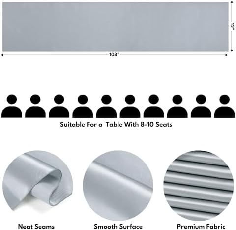 Silver Satin Table Runner, 12x108 Inches, 12 Pack - Image 2