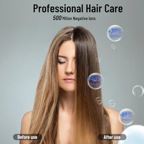 Negative Ionic High-Speed Hair Dryer with 11,0000 RPM Brushless Motor for Fast Drying, Professional Blow Dryer with Nozzle, Low Noise Hairdryer for Salon Home Travel - Image 6