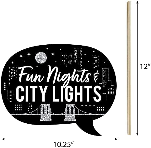 Nighttime City Skyline - New York Photo Booth Prop Kit, DIY Props - 20pc - Image 5