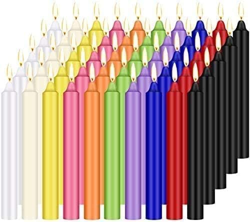 100 Pack 4 Inch Multicolor Taper Chime Candles by ECLHTLNY