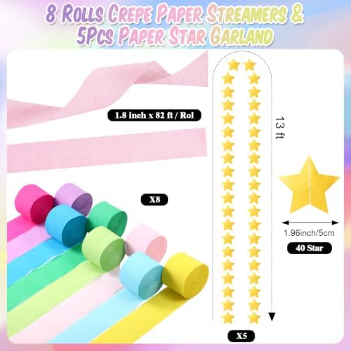 Taobary Rainbow Party Decorations 600 Sheet Paper Chain for Birthday - Image 5