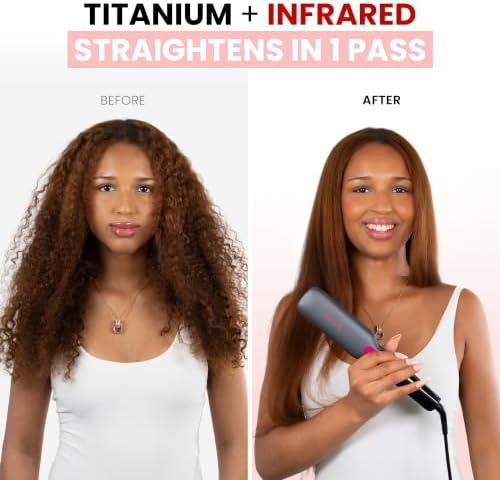 ELLA BELLA® Titanium Flat Iron Hair Straightener Large with Infrared - Image 2
