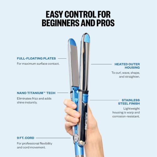 BaBylissPRO Nano Titanium Prima Ionic Hair Straightener – Professional Flat Iron & Curling Iron in One for Stylists, Pro Styling Hair Tool - Image 5