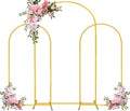 Arch Backdrop Stand 7.2FT, 6FT, 6FT Set of 3 Gold Wedding Arch Stand Balloon Arch Stand Stable Metal Arch Backdrop Frame for Wedding Ceremony Birthday Party Bridal Baby Shower Banquet Decoration by Fivenl