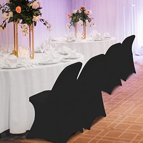 HAINARverS Stretch Spandex Folding Chair Covers,100PCS Upgrade Black| - Image 2