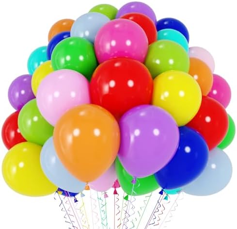 Voircoloria 120pcs Colorful Rainbow Latex Party Balloons, 12inch by Voircoloria