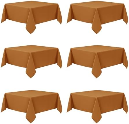 6-Pack Bronze Tablecloths for Square Tables, 70 x 70 Inches by DailySet