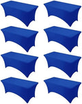 8-Pack Royal Blue Spandex Tablecloths for 6ft Rectangle Tables by DailySet