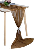 Pack of 15 Chiffon Table Runners 29 x 120 Inch, 10FT Long - Mocha by MDS
