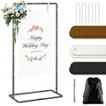 Blcak Wedding Sign Holder Adjustable Welcome to Our Wedding Sign Stand 68”x31”x 20”,Heavy Duty Easel Stand for Sign Include 6 Sign Hanging Straps &1 Storage Bag&Ground Stakes for Signs and Posters by LIFENCE