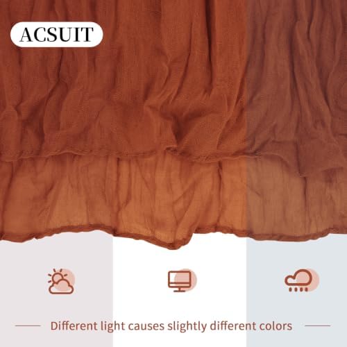 6 Pack Terracotta Cheesecloth Table Runner 20 x 120 inch Gauze Table Runners 10 FT Long,Semi Sheer Cheese Cloth Fabric Table Runner Bulk for Wedding,Party,Baby Shower,Bridal Shower Decoration - Image 3