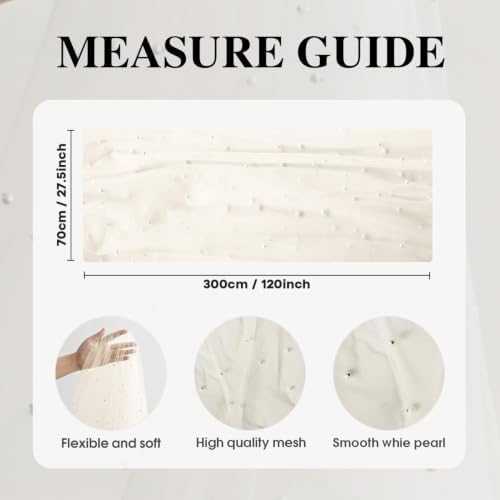 Artoid Mode 6-Pack Pearl Beige Gauze Table Runner 10FT Home Decor - Image 6
