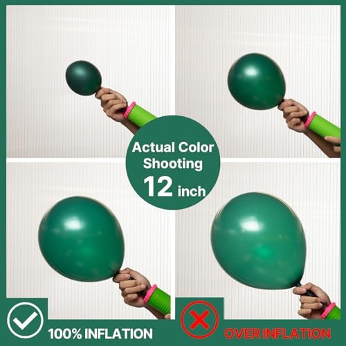 PartyWoo Pearl Dark Green Balloons 50pcs Pearl Emerald Hunter Forest Green - Image 3
