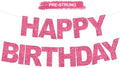 BEISHIDA Pre-Strung Glitter Hot Pink Happy Birthday Banner Party Sign Decor by Beishida