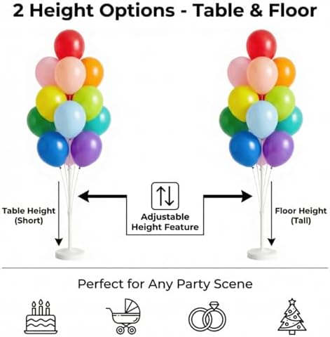 2Set Assorted Bright Balloon Column Stand Kit for Floor or Table Party Decor - Image 3