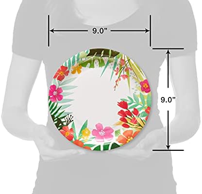 American Greetings Tropical Luau Party Supplies for BBQs and All Summer Parties, Dinner Plates (36-Count) - Image 3