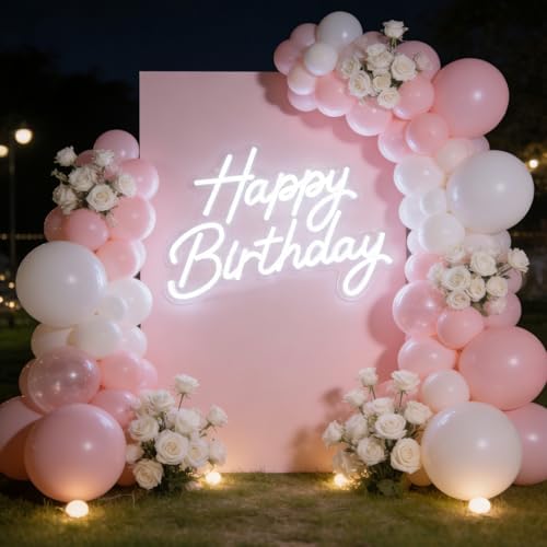Happy Birthday Neon Sign for Wall Decor, Dimmable LED Light Up Sign - Image 2