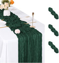 3 Pack Emerald Green Cheesecloth Table Runner, 17 x 108 inch, Semi Sheer Boho Cheese Cloth Fabric Table Runner Bulk for Wedding, Birthday, Party, Holiday, Home Decor (Emerald Green) by ACSUIT