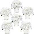 White Flower Table Centerpieces, Rose & Hydrangea, Set of 6 by DIYDOFUN