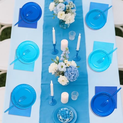Serves 35 Guests Dusty Blue Plates and Napkins Party Supplies - Image 6