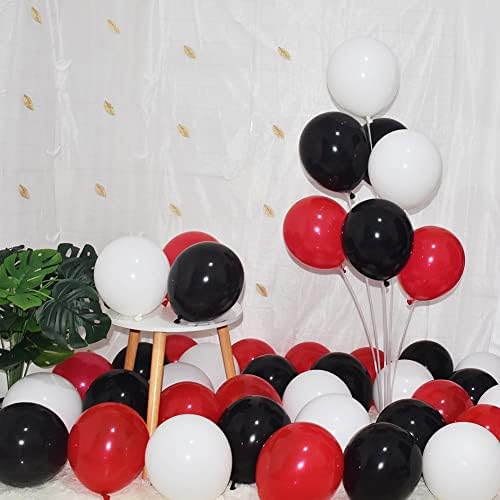 300 Pack Red Black and White Balloon 5 Inch Mini Latex Small Balloons by BAOKUANHU