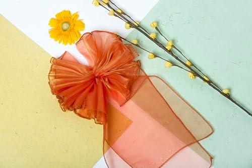 Pack of 100 Organza Chair Sashes for Wedding & Event Décor – Brunt Orange - Image 5