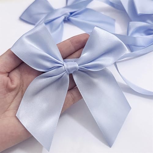 2pcs Bow Garland Banner, Ribbon Bow Party Decorations for Baby Shower Girls Bow Coquette Birthday Party Decor (Blue) - Image 4