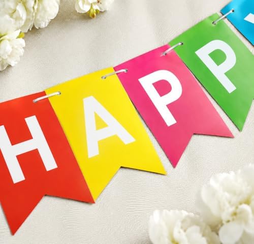 Letjolt Colorful Happy Birthday Banner Kids Party Signs 13 Pcs - Image 2