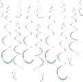 28 Pack Iridescent Ceiling Swirl Foil Decorations Hanging Plastic Streamer Themed Swirl Party Decoration for Celebration by Yymobt