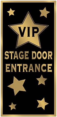 Beistle VIP Stage Door Entrance Door Cover, Hollywood Red Carpet Party Decoration & Awards Night Decor, Celebrity Movie Megastar Door Covering, 5' x 30" by Beistle