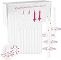 200 Pack 4 Inch White Church Taper Candles with Drip Protectors by ECLHTLNY